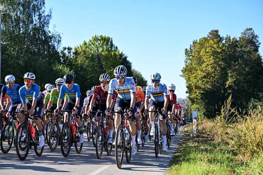 Belgium's Emil Siegers and Belgium's Sander Willems are pictured in action during the Men juniors Road Race race (110,5 km) at the cycling UEC Road European Championships, in Ljubljana, Slovenia Saturday 3 October 2026. The UEC Road European Championships are taking place from 02 to 07 October in…