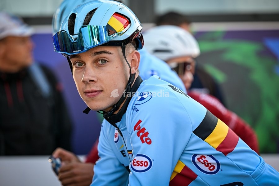 Belgium's Sander Willems is pictured during the Men juniors Road Race race (110,5 km) at the cycling UEC Road European Championships, in Ljubljana, Slovenia Saturday 3 October 2026. The UEC Road European Championships are taking place from 02 to 07 October in Ljubljana, Slovenia