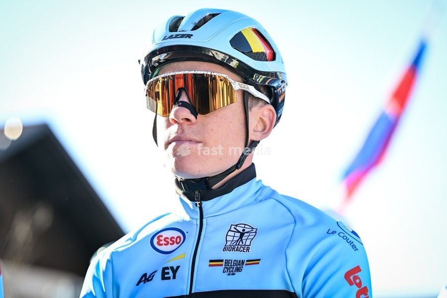Belgium's Nand De Bois is pictured during the Men juniors Road Race race (110,5 km) at the cycling UEC Road European Championships, in Ljubljana, Slovenia Saturday 3 October 2026. The UEC Road European Championships are taking place from 02 to 07 October in Ljubljana, Slovenia