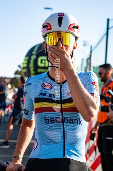 Belgium's Sandrine Tas is pictured after the elite women Road Race race (130 km) at the cycling UEC Road European Championships, in Ljubljana, Slovenia Saturday 3 October 2026. The UEC Road European Championships are taking place from 02 to 07 October in Ljubljana, Slovenia
