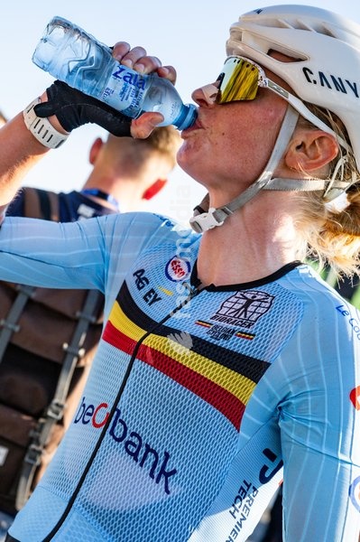Belgium's Lotte Claes is pictured after the elite women Road Race race (130 km) at the cycling UEC Road European Championships, in Ljubljana, Slovenia Saturday 3 October 2026. The UEC Road European Championships are taking place from 02 to 07 October in Ljubljana, Slovenia