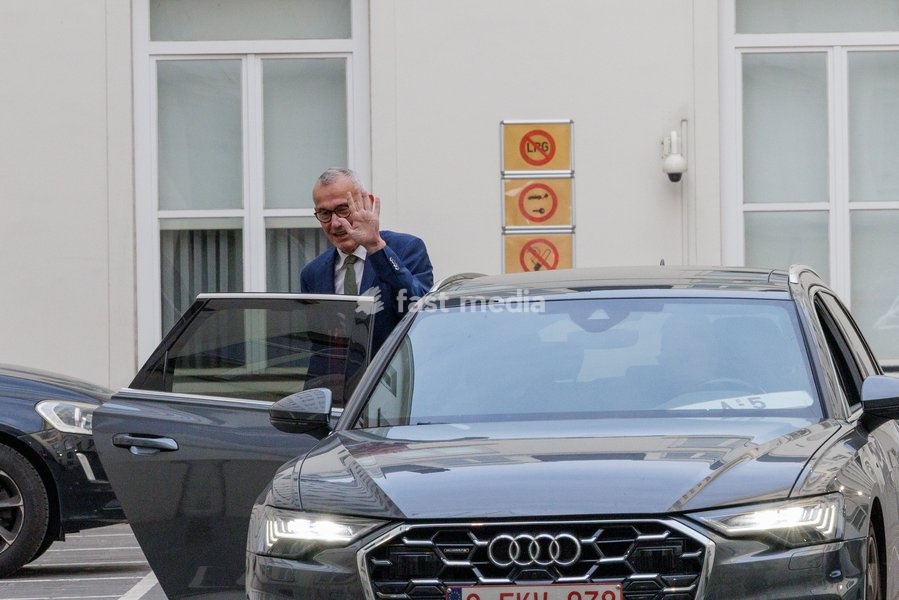 Vice-prime minister and minister and minister of Public Health and Social Affairs Frank Vandenbroucke leaves after a meeting of the Federal Government on the budget for 2027, Saturday 3 October 2026 in Brussels