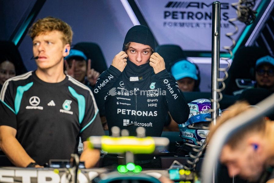 Andrea Kimi Antonelli (ITA) - Mercedes-AMG PETRONAS F1 Team during Practice sessions of Saturday of Formula 1 Gulf Air Bahrain Grand Prix in Malaysia 2026 at Sepang International Circuit in Sepang, Malaysia. Round 16 of 23 of the 2026 FIA Formula One World Championship, held October 2-4, 2026. The…