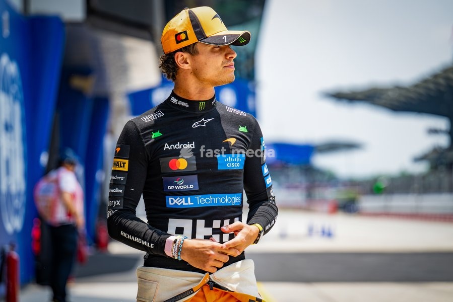 Lando Norris (GBR) - McLaren Mastercard F1 Team during Practice sessions of Saturday of Formula 1 Gulf Air Bahrain Grand Prix in Malaysia 2026 at Sepang International Circuit in Sepang, Malaysia. Round 16 of 23 of the 2026 FIA Formula One World Championship, held October 2-4, 2026. The race was…