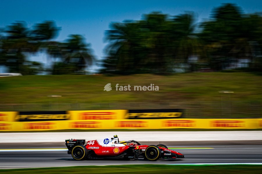 Lewis Hamilton (GBR) - Scuderia Ferrari HP during Qualifying of Saturday of Formula 1 Gulf Air Bahrain Grand Prix in Malaysia 2026 at Sepang International Circuit in Sepang, Malaysia. Round 16 of 23 of the 2026 FIA Formula One World Championship, held October 2-4, 2026. The race was relocated from…