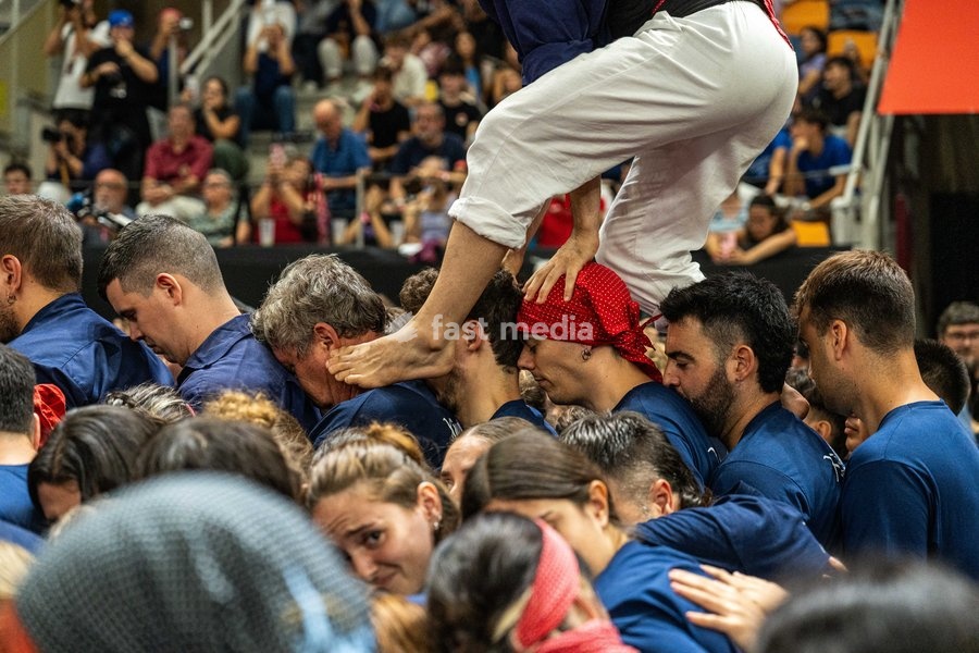 Members of the Xiquets de Serrallo making a human tower during the Concurs de Castells competition in Tarragona, Spain, on October 3, 2026