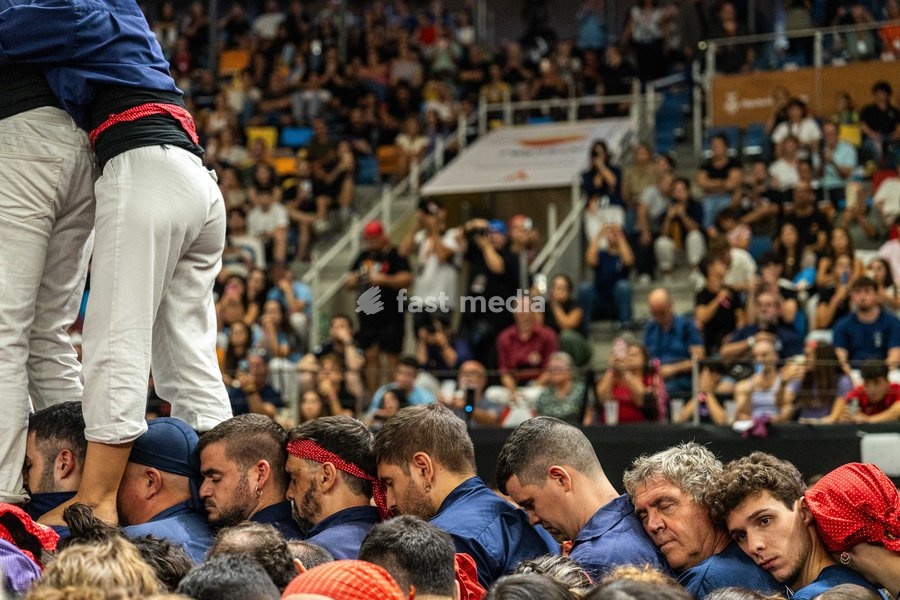 Members of the Xiquets de Serrallo making a human tower during the Concurs de Castells competition in Tarragona, Spain, on October 3, 2026