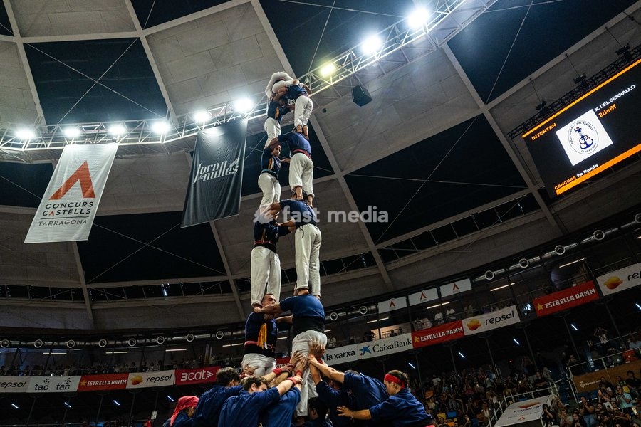 Members of the Xiquets de Serrallo making a human tower during the Concurs de Castells competition in Tarragona, Spain, on October 3, 2026