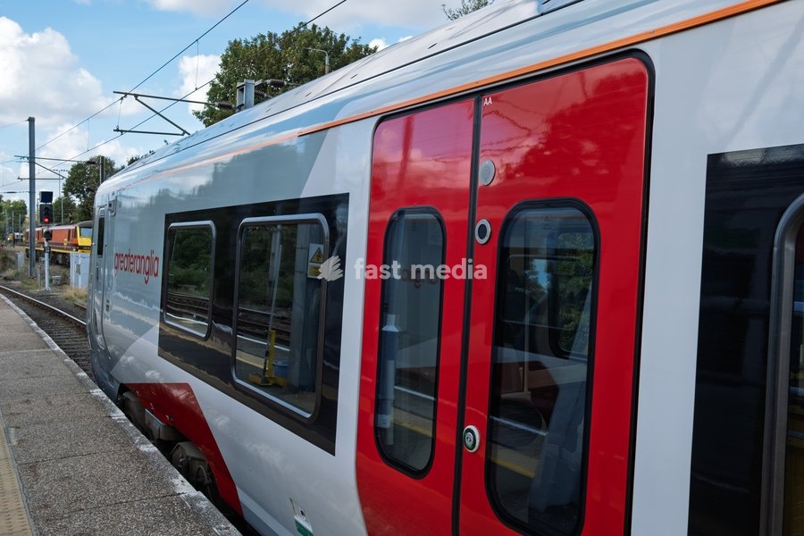 Greater Anglia train at the train station in Ipswich, Suffolk. United Kingdom. 02 October 2026