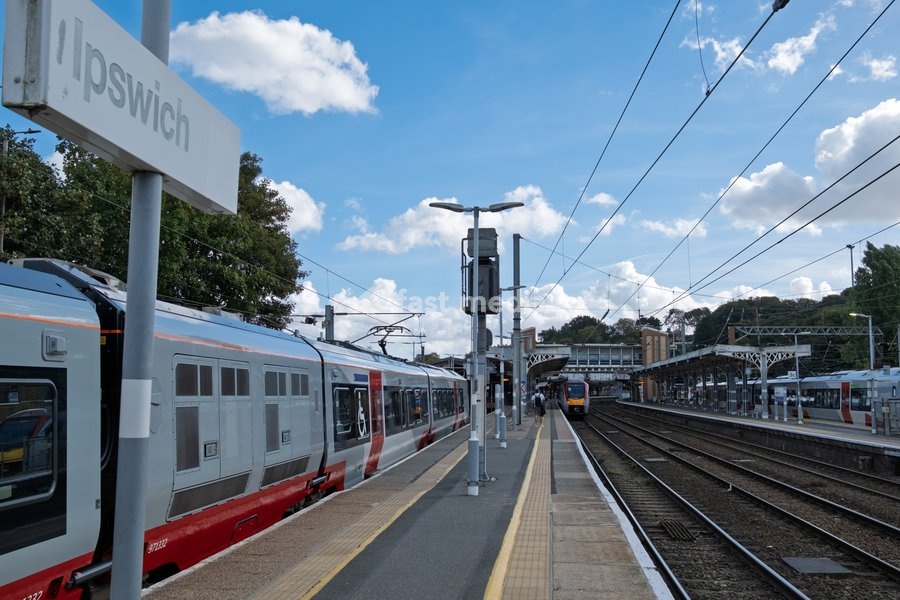 Greater Anglia train at the train station in Ipswich, Suffolk. United Kingdom. 02 October 2026
