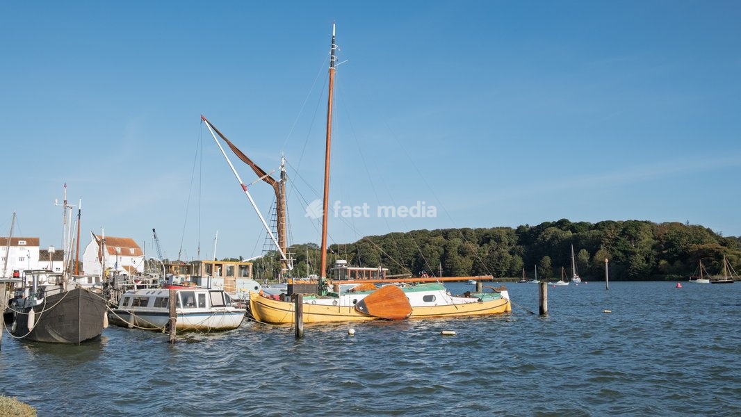Boats at Woodbridge on the River Deben near Ipswich, Suffolk. United Kingdom. 02 October 2026
