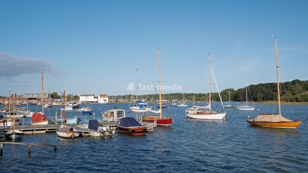 Boats at Woodbridge on the River Deben near Ipswich, Suffolk. United Kingdom. 02 October 2026