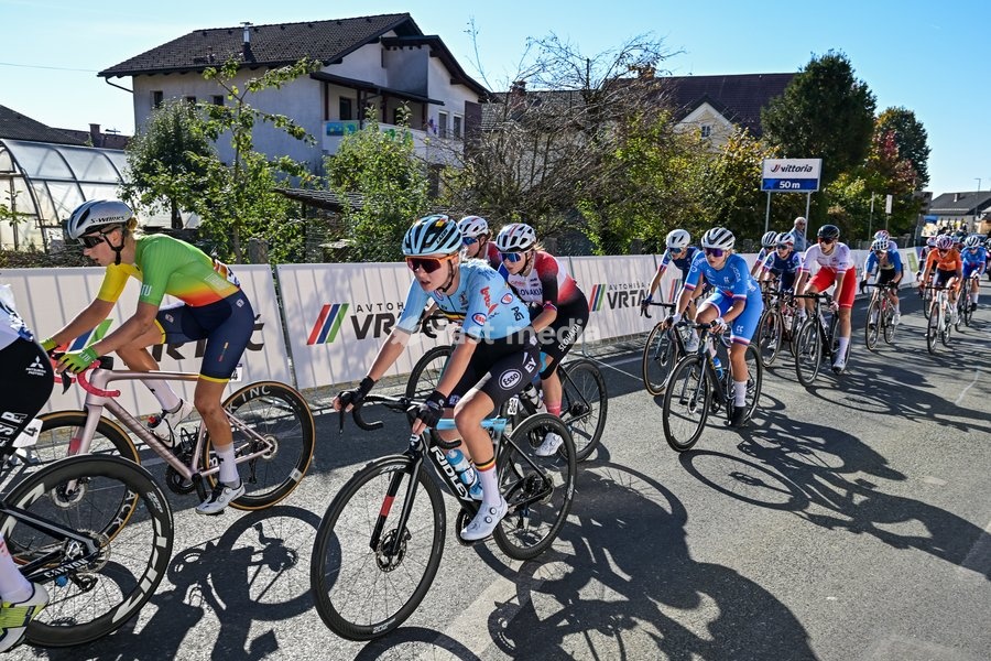 Belgian Laura Five is pictured during the junior women Road Race race (66,3 km) at the cycling UEC Road European Championships, in Ljubljana, Slovenia Sunday 4 October 2026. The UEC Road European Championships are taking place from 02 to 07 October in Ljubljana, Slovenia