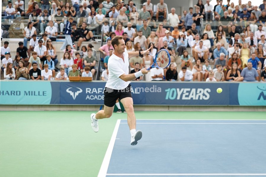 Andy Murray of Team Murray in action during the Rafa Nadal Academy Slam at the Rafa Nadal Academy in Manacor, Mallorca, Spain on October 3, 2026