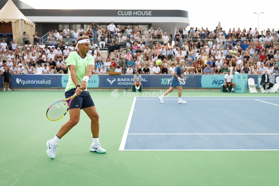 Rafael Nadal of Team Rafa in action during the Rafa Nadal Academy Slam at the Rafa Nadal Academy in Manacor, Mallorca, Spain on October 3, 2026