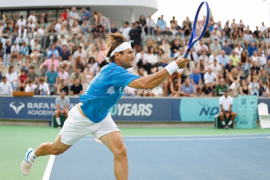 David Ferrer of Team Rafa in action during the Rafa Nadal Academy Slam at the Rafa Nadal Academy in Manacor, Mallorca, Spain on October 3, 2026