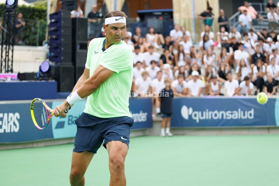Rafael Nadal of Team Rafa in action during the Rafa Nadal Academy Slam at the Rafa Nadal Academy in Manacor, Mallorca, Spain on October 3, 2026