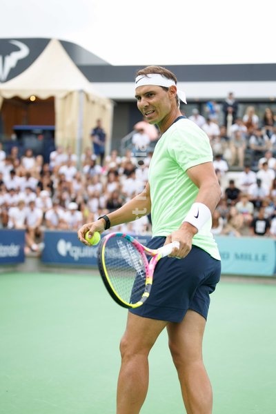 Rafael Nadal of Team Rafa in action during the Rafa Nadal Academy Slam at the Rafa Nadal Academy in Manacor, Mallorca, Spain on October 3, 2026