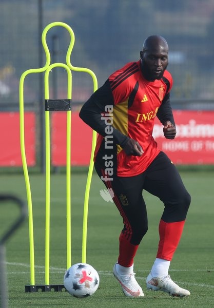 Belgium's Romelu Lukaku pictured during a training session of the Red Devils, the Belgian national soccer team, at the national training center in Tubize, Sunday 4 October 2026. The team is preparing for their game against France on Monday, their fourth game in the UEFA Nations League competition