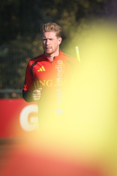Belgium's Kevin De Bruyne pictured during a training session of the Red Devils, the Belgian national soccer team, at the national training center in Tubize, Sunday 4 October 2026. The team is preparing for their game against France on Monday, their fourth game in the UEFA Nations League competition