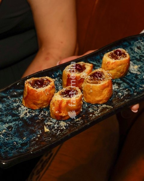 Coffee & Balsamic Figs in Goat's cheese parcels at the The Leopard Bar Launch Party at The Rubens at the Palace