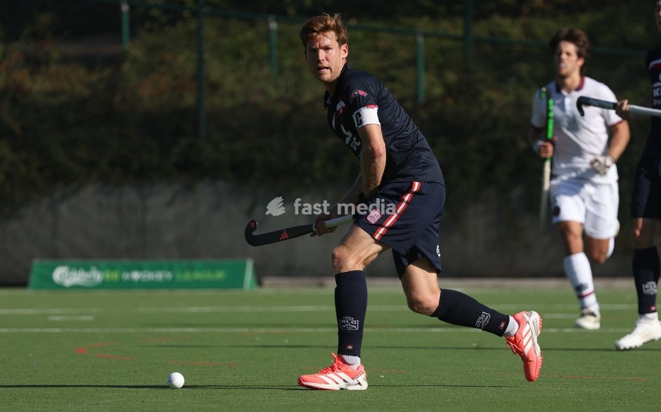 Leopold's Gauthier Boccard pictured during a hockey game between Royal Leopold Club and KHC Dragons on Sunday 4 October 2026 in Brussels, on day 4 of the Belgian first division hockey championship