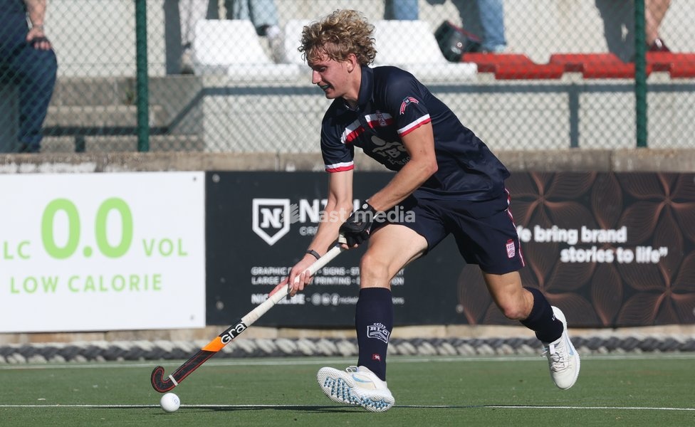 Leopold's Gaspard Xavier pictured during a hockey game between Royal Leopold Club and KHC Dragons on Sunday 4 October 2026 in Brussels, on day 4 of the Belgian first division hockey championship