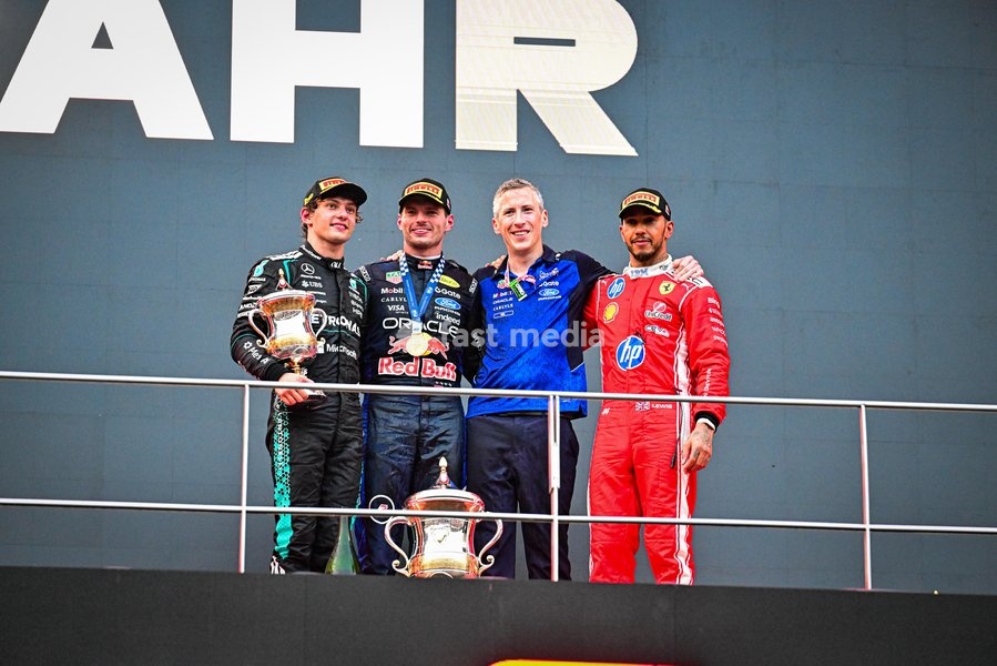 Podium of the Race during the Race of Formula 1 Gulf Air Bahrain Grand Prix in Malaysia 2026 at Sepang International Circuit in Sepang, Malaysia. Round 16 of 23 of the 2026 FIA Formula One World Championship, held October 2-4, 2026. The race was relocated from Bahrain to Malaysia and held at Sepang…