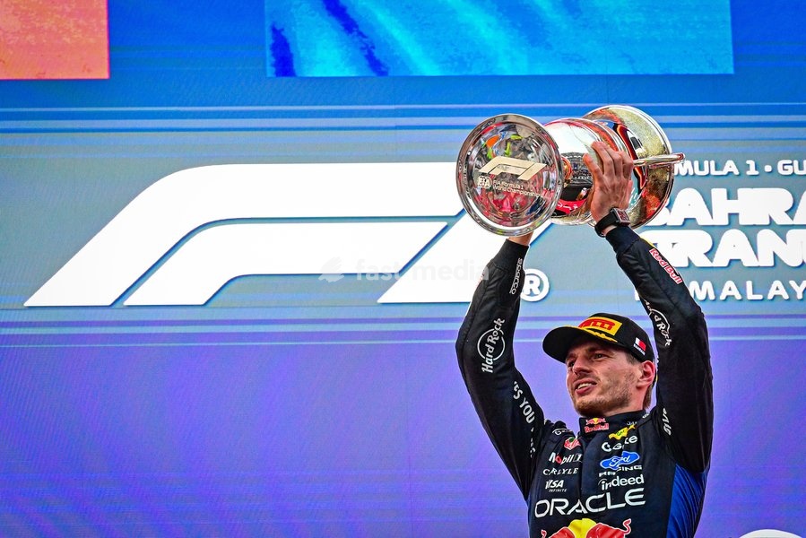 Max Verstappen (NED) - Oracle Red Bull Racing on Podium of the Race during the Race of Formula 1 Gulf Air Bahrain Grand Prix in Malaysia 2026 at Sepang International Circuit in Sepang, Malaysia. Round 16 of 23 of the 2026 FIA Formula One World Championship, held October 2-4, 2026. The race was…