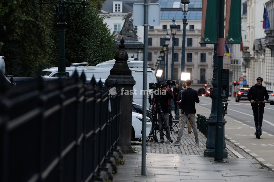 Journalist at work at the prime minister office to illustrate the press at work in Belgium, Saturday 3 October 2026