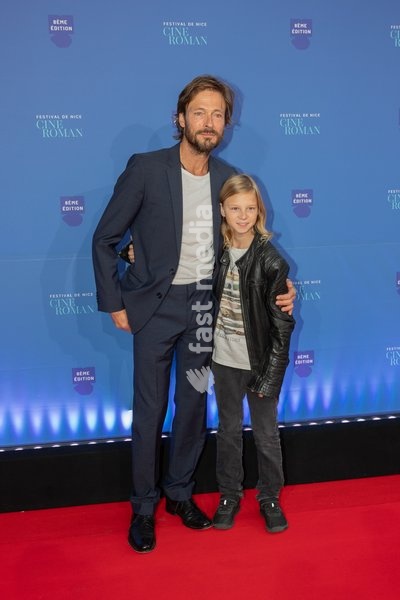 Actor Andreas Pietschmann and César Richier Le Moan, for the film "On était des loups" directed by François Busnel, at the closing night of the Cineroman Festival in Nice, Pathé Gare du Sud, September 3, 2026, Nice, France