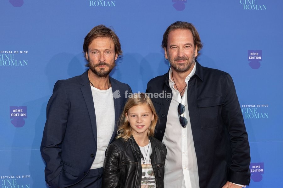 Actor Andreas Pietschmann and César Richier Le Moan, director François Busnel for the film "On était des loups" directed by François Busnel, at the closing night of the Cineroman Festival in Nice, Pathé Gare du Sud, September 3, 2026, Nice, France