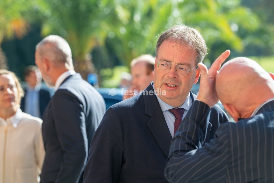 Port of Antwerp & Brugge CEO Rob Smeets is pictured at the High Level Haventop (Harbor Summit) on the future of European ports and industry, organized by Flanders, the Netherlands and North Rhine-Westphalia, Monday 5 October 2026, at the Botanic garden in Meise