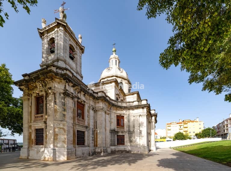 Igreja da Memória in Lisbon, elegant domed baroque-neoclassical church, resting place of Pombal