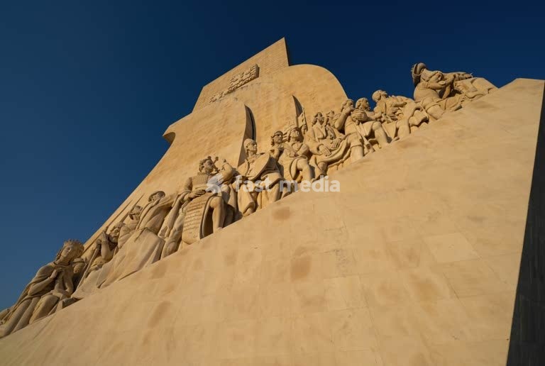 Monument to the Discoveries Belém, Lisbon, Portugal - iconic limestone memorial to Portuguese explorers - dynamic perspective