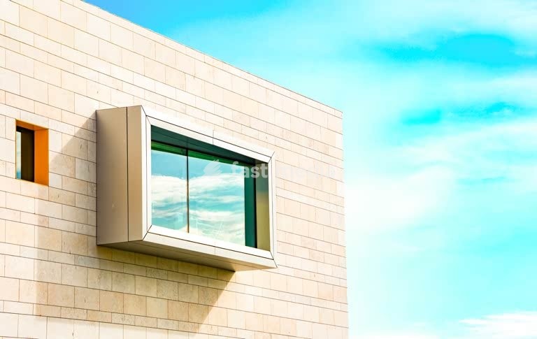 Lisbon, Portugal. Striking architecture of Fundação Champalimaud in Belém district, designed by Indian architect Charles Correa