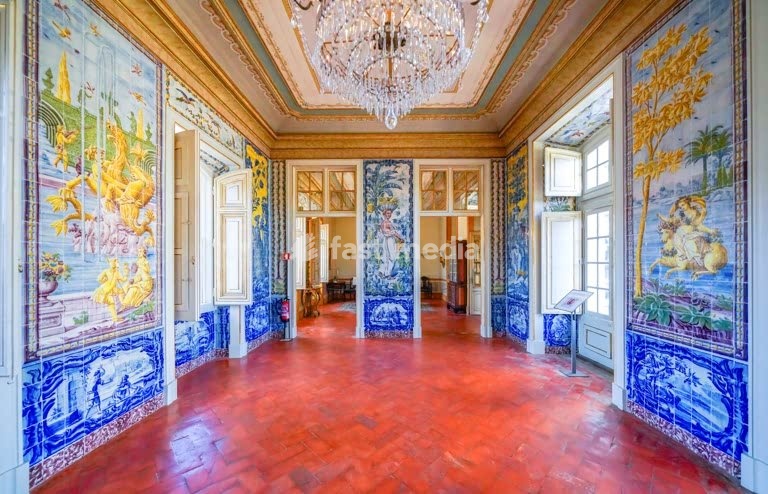 Secret Lisbon: Queluz Palace (Palacio nacional queluz) interior, tiled corridor, Lisbon, Sintra, Portugal