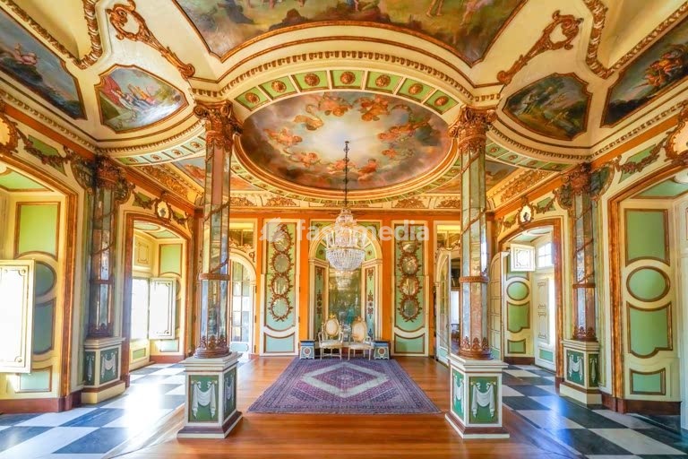 Queluz Palace (Palacio nacional queluz) interior, Hall of Ambassadors, Lisbon, Sintra, Portugal