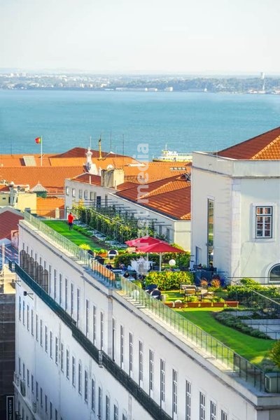 Panorama terrace of Chiado Hotel in Lisbon, Portugal