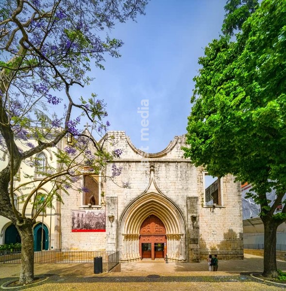 Carmo Convent Gothic portal, Largo do Carmo, Chiado, Lisbon, Portugal