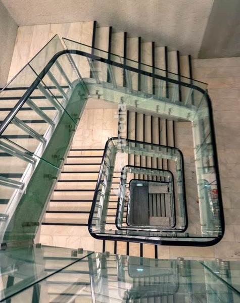 MUDE museum interior, renovated staircase, industrial look, Lisbon, Portugal