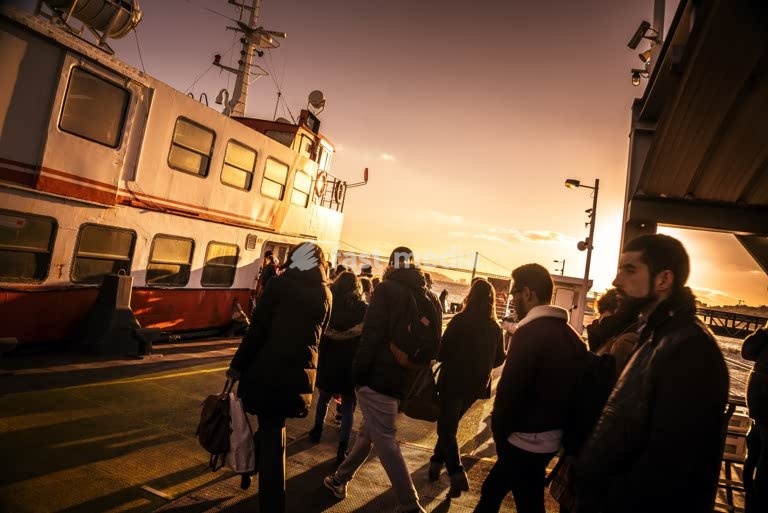 Lisbon, Portugal, rush hour at the ferries in Cais do Sodré. Photo Peter Delius