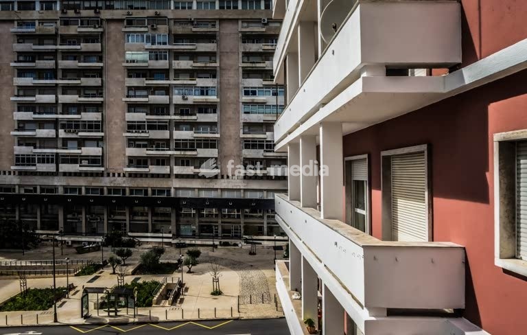 Portuguese Modernist apartment building, Avenida Infante Santo, Lisbon, Portugal