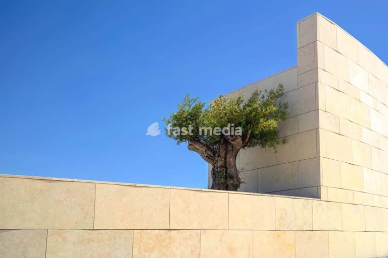 Lisbon, Portugal. Striking architecture of Fundação Champalimaud in Belém district, designed by Indian architect Charles Correa