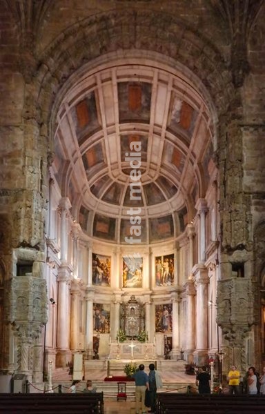 Lisbon. Cloister Mosteiro dos Jerónimos in Belém. Chapel in Italian Renaissance style