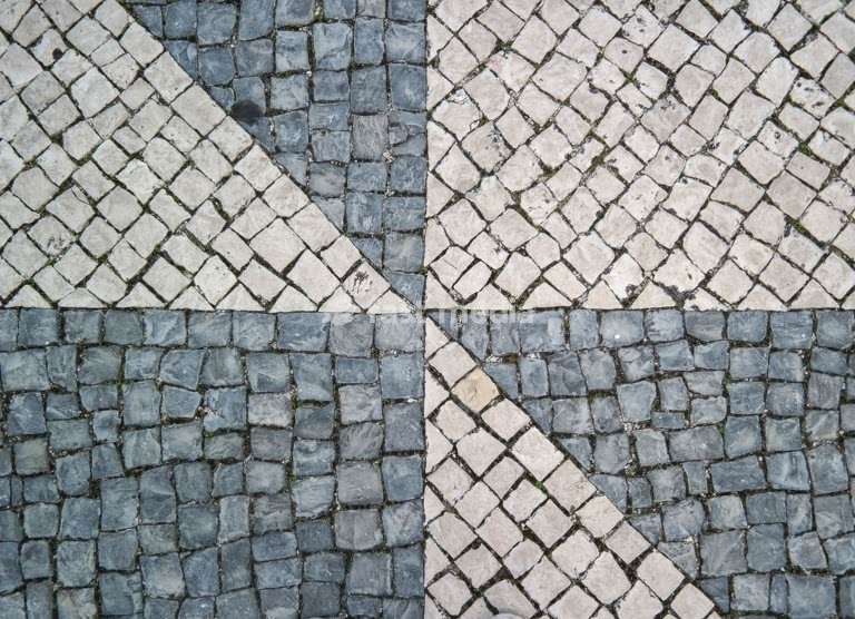 Lisbon. Typical cobblestone pavement