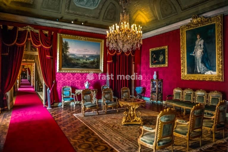 Lisbon. Ajuda Palace social room near main stairway