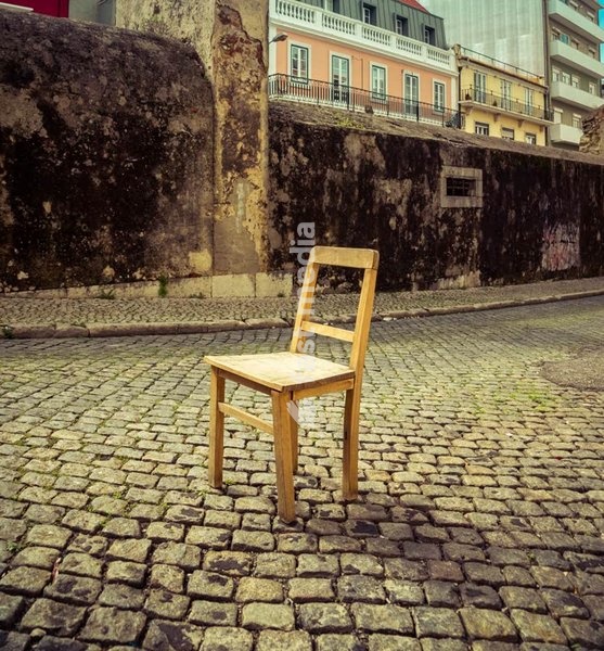 Lisbon. Chair in the street