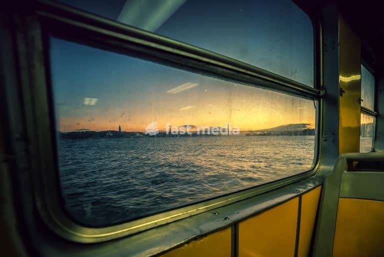 Lisbon, sunset taken from a Tejo ferry