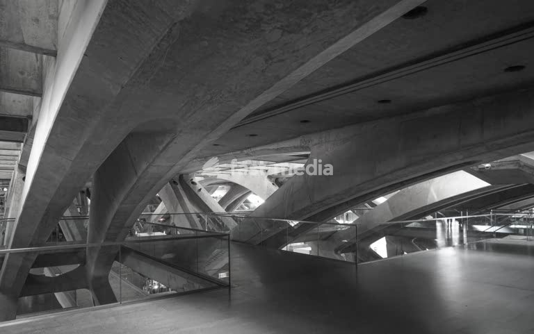 Lisbon, Portugal, train station Oriente designed by star architect Santiago Calatrava